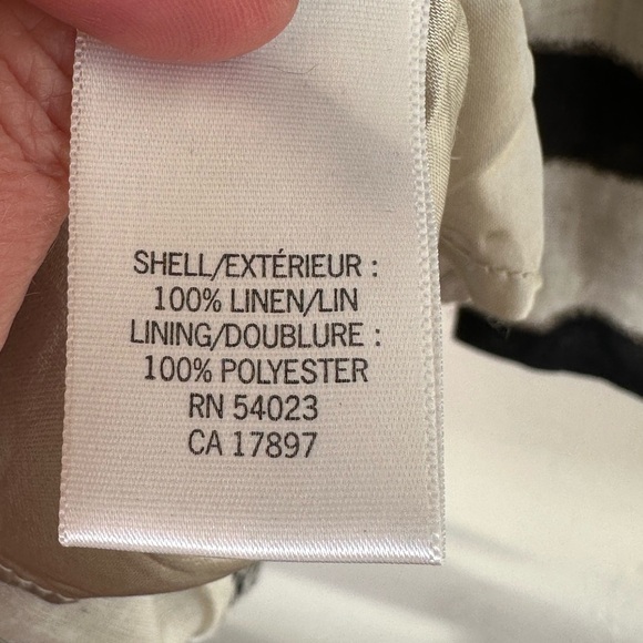 Banana Republic Zebra Print 100% Linen Career Back Zip Dress with Pleats Sz 4 - Picture 12 of 12